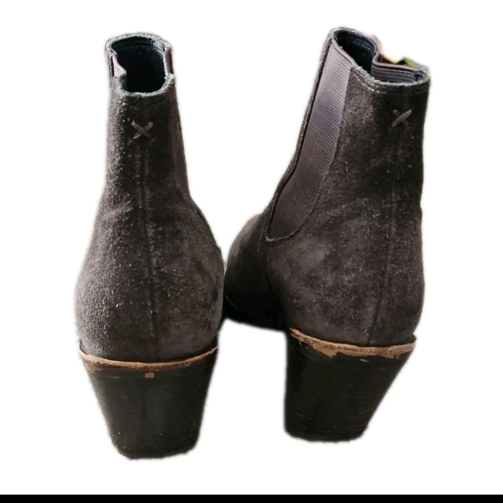 Rag & Bone Womens Brown Suede Pointed Toe Razor Chelsea Bootie In Asphalt Suede - Picture 4 of 13